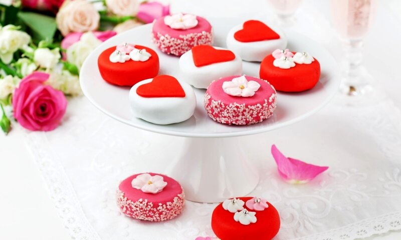 Heart-shaped Cookies on Stand