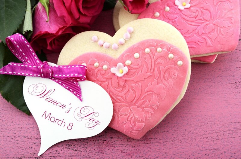 Heart-shaped Cookies — Pink, Festive, Photograph, Roses
