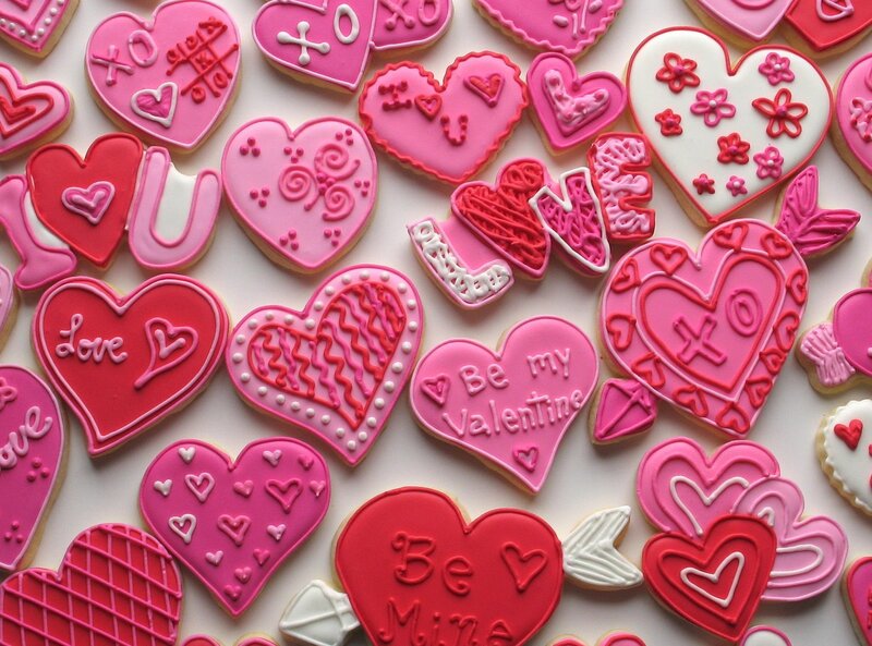 Heart-shaped Cookies — Pink, Festive