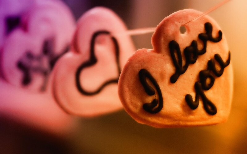 Heart-shaped Cookies — Pink, Romantic, Photograph, String