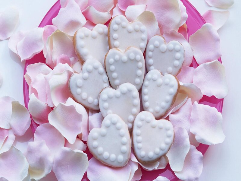Heart-shaped Cookies — Pink, Romantic, Photograph