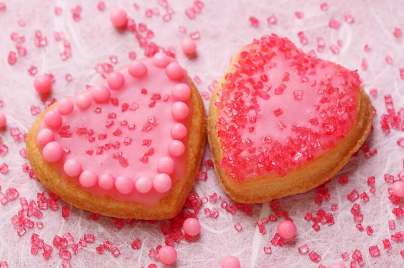 Heart-shaped Cookies — Pink, Sweet, Photograph, Sprinkles, Icing