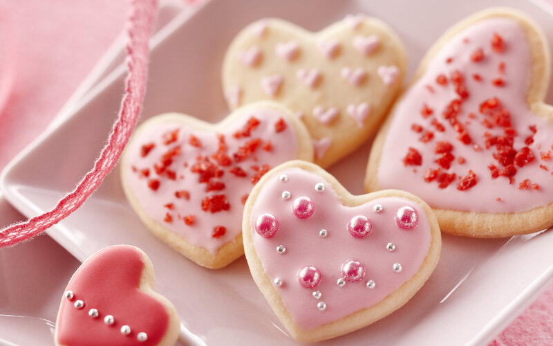 Heart-shaped Cookies — Pink, Sweet