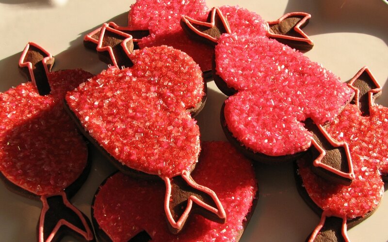 Heart-shaped Cookies — Red, Festive, Afternoon