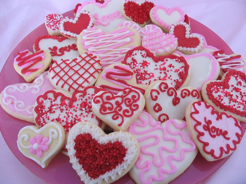 Heart-shaped Cookies — Red, Festive, Photograph, Plate