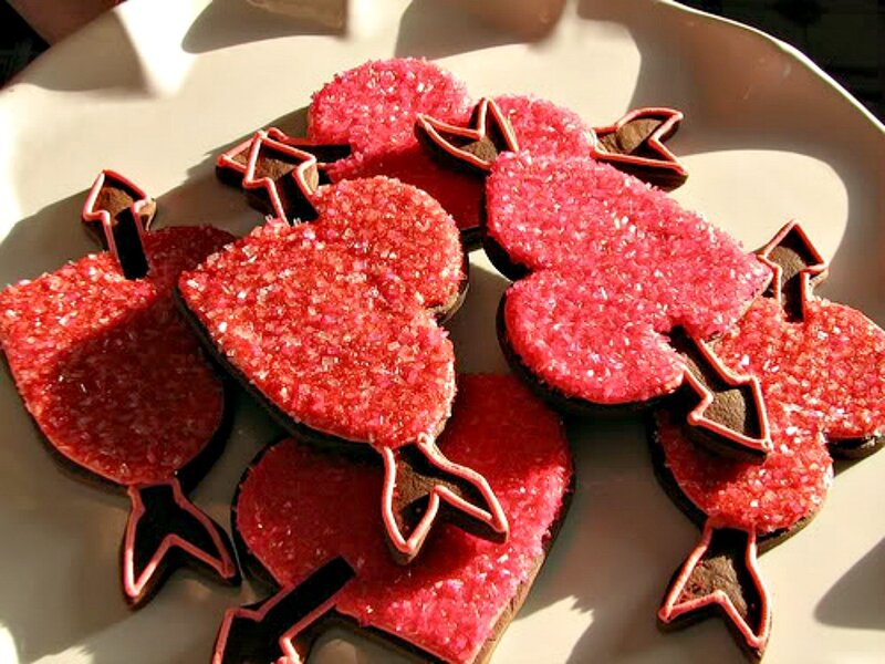 Heart-shaped Cookies — Red, Festive