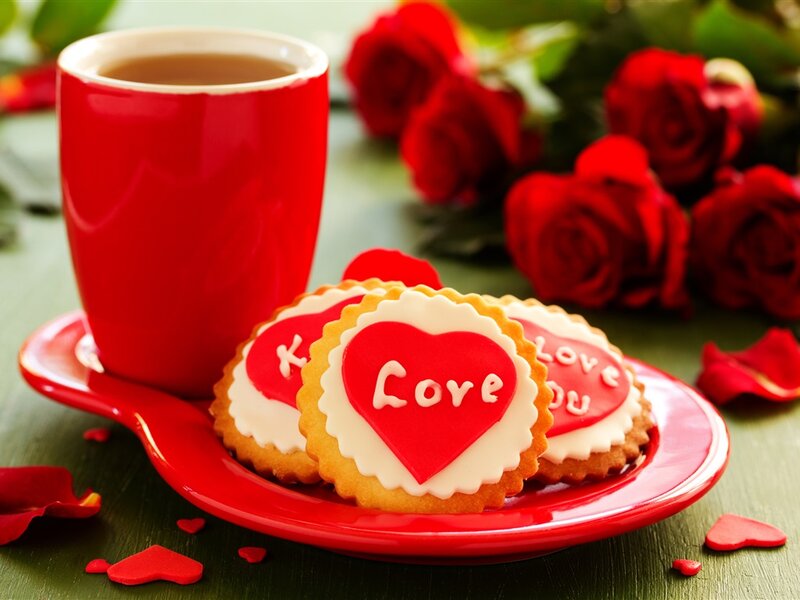 Heart-shaped Cookies — Red, Romantic, Photograph