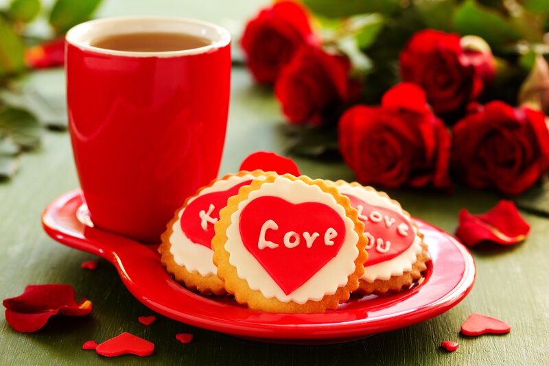 Heart-shaped Cookies — Red, Romantic
