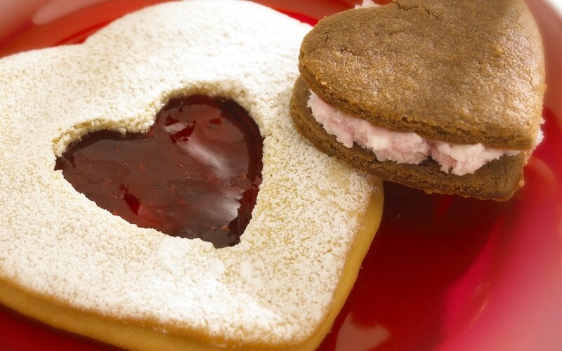Heart-shaped Cookies — Red, Sweet, Photograph