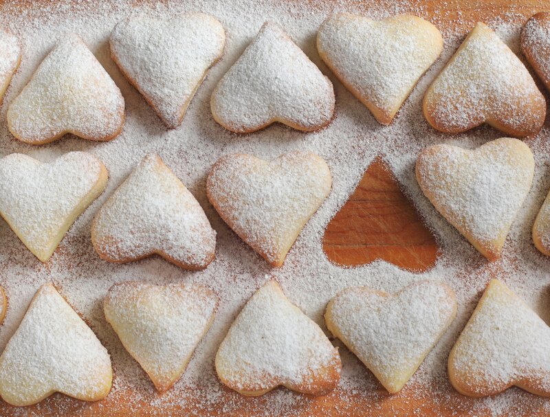 Heart-shaped Cookies — White, Calm, Photograph