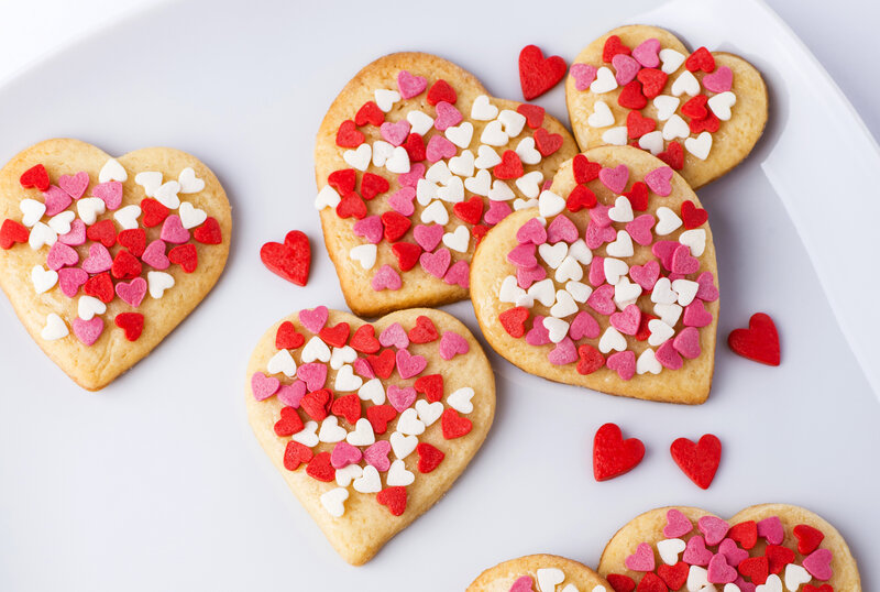 Heart-shaped Cookies — White, Festive, Photograph