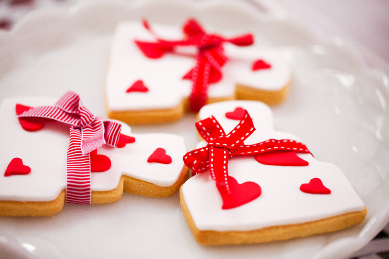 Heart-shaped Cookies — White, Festive