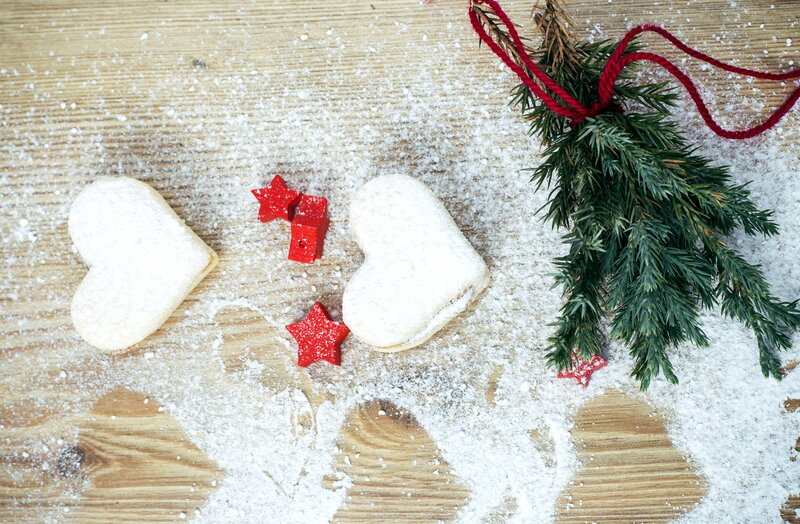 Heart-shaped Cookies — White, Festive, Winter