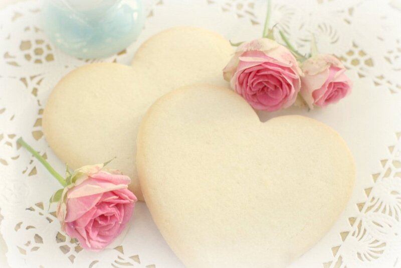 Heart-shaped Cookies — White, Serene