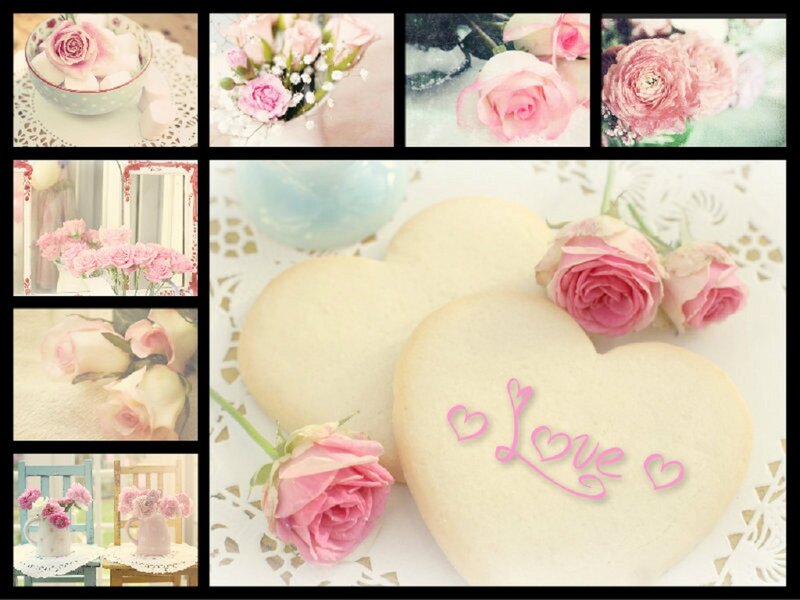 Heart-shaped Cookies with Roses