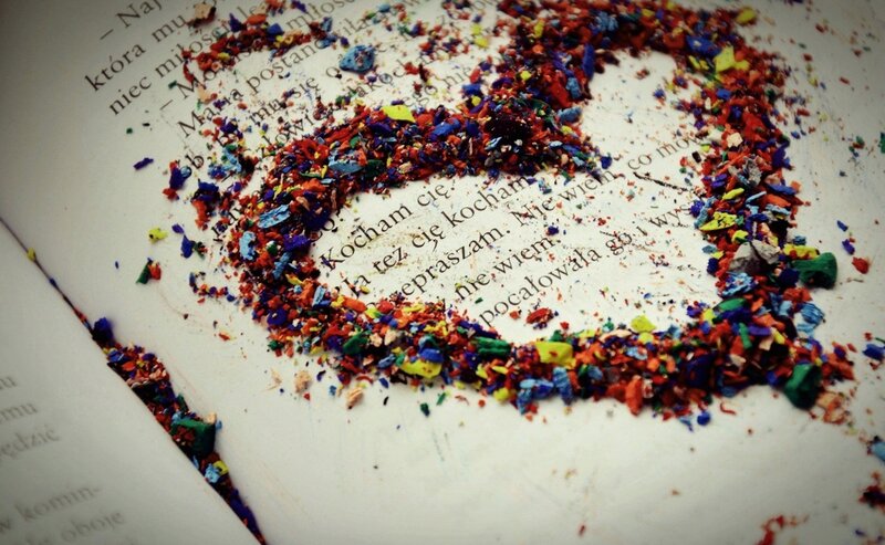 Heart-shaped Crayon Shavings