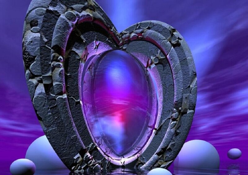Heart-shaped Crystal — Purple