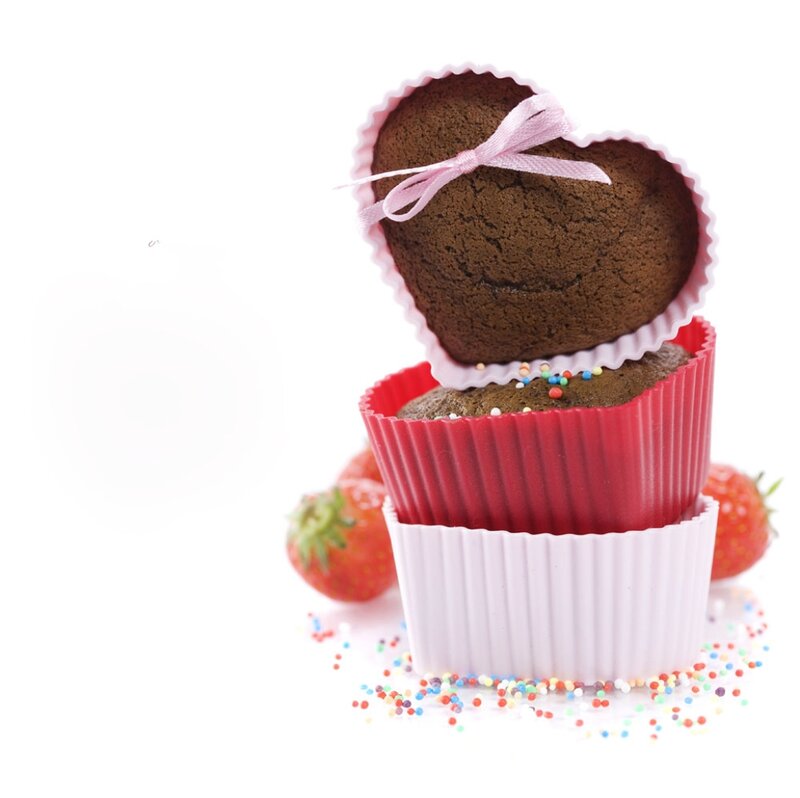 Heart-shaped Cupcakes — Brown