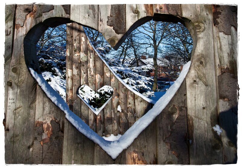 Heart-shaped Cutout in Wood