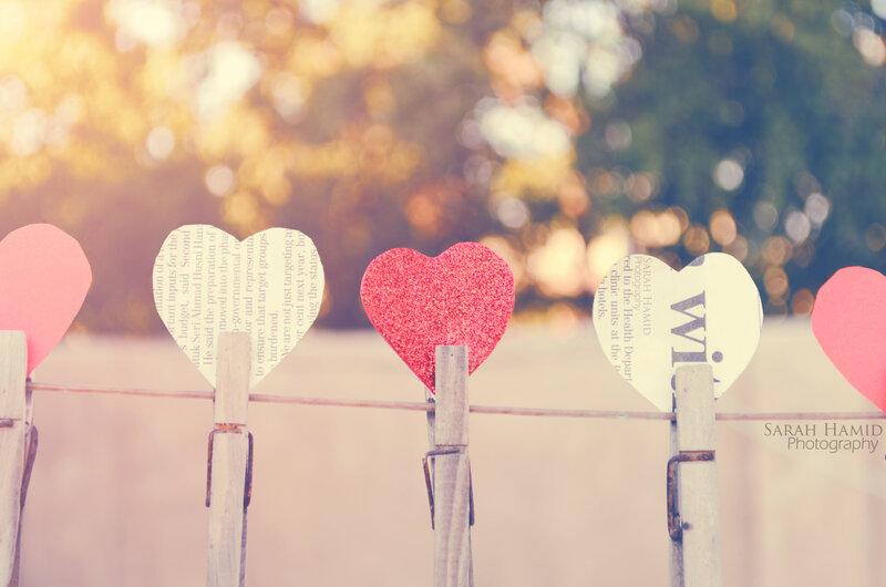 Heart-shaped Cutouts on Clothesline