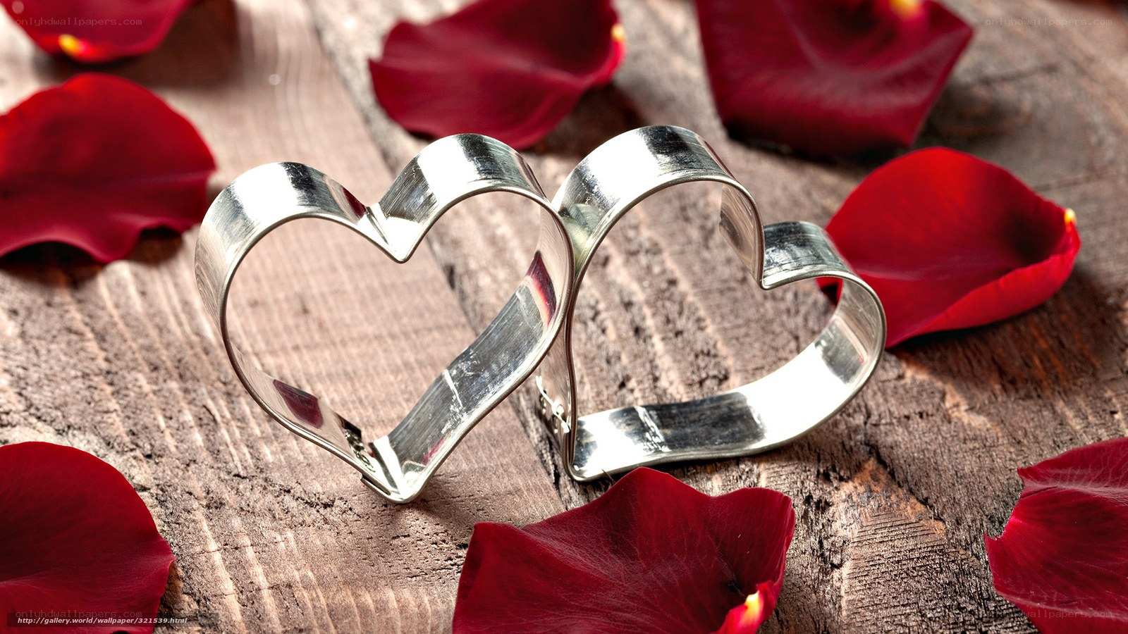 heart-shaped cutters with rose petals