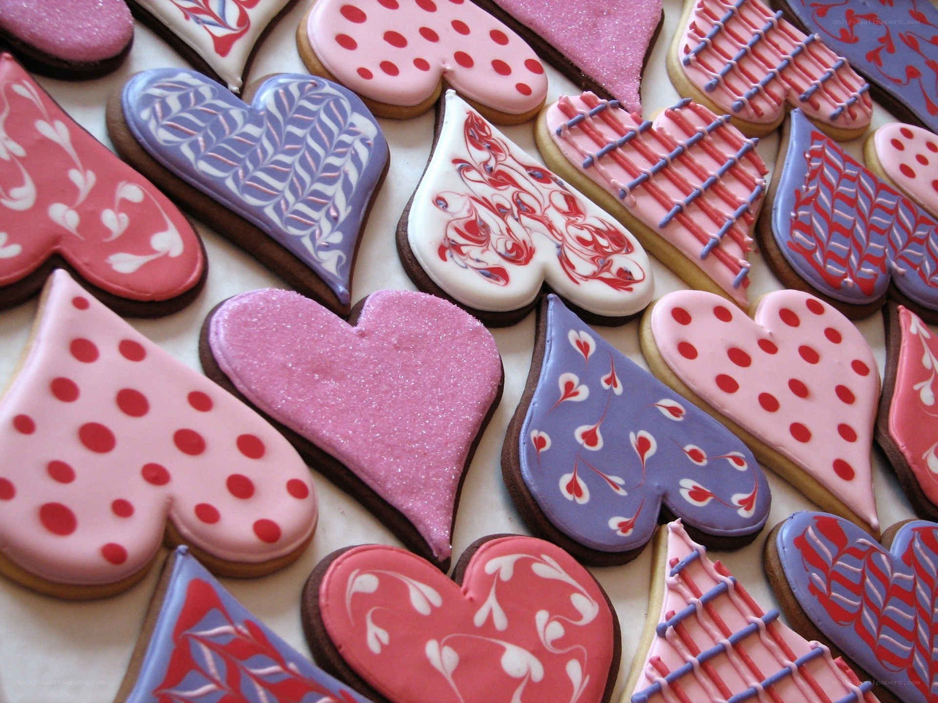 heart-shaped decorated cookies