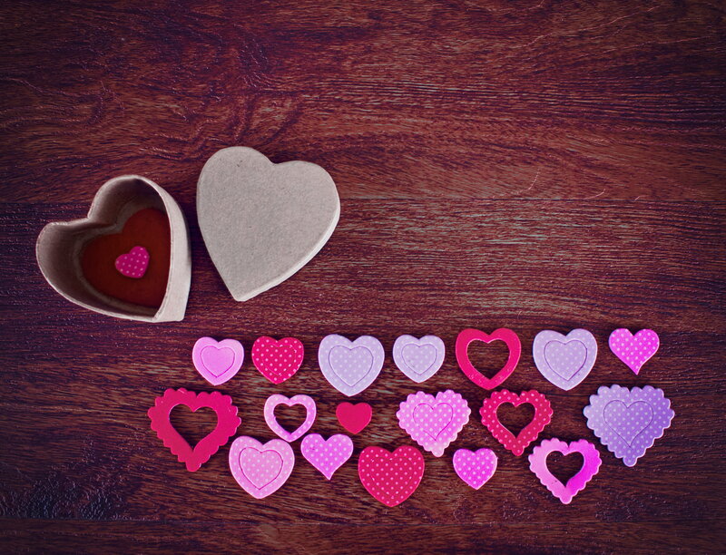 Heart-shaped Decorations — Pink, Romantic, Photograph