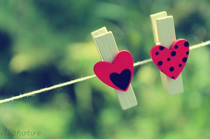 Heart-shaped Decorations — Red, Calm, Afternoon