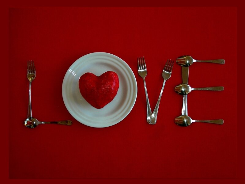 Heart-shaped Dessert on Plate — Red