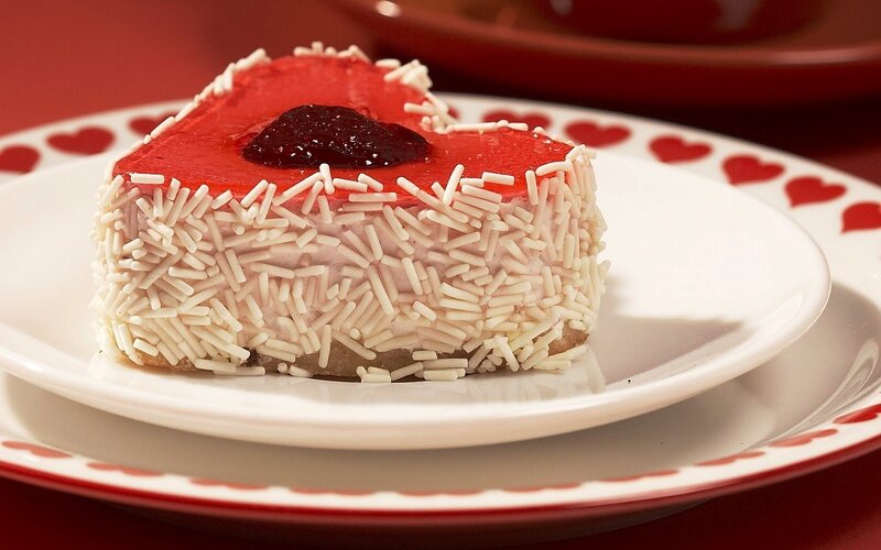 Heart-shaped Dessert — Red, Festive