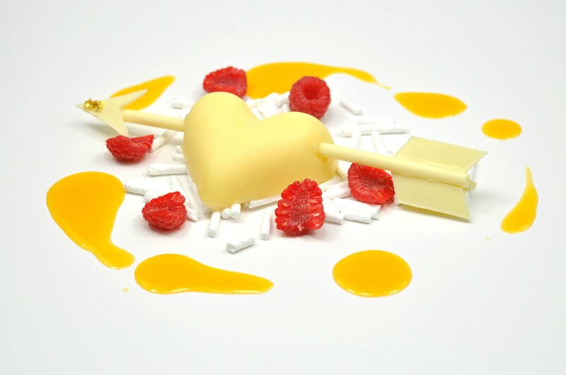 Heart-shaped Dessert — White
