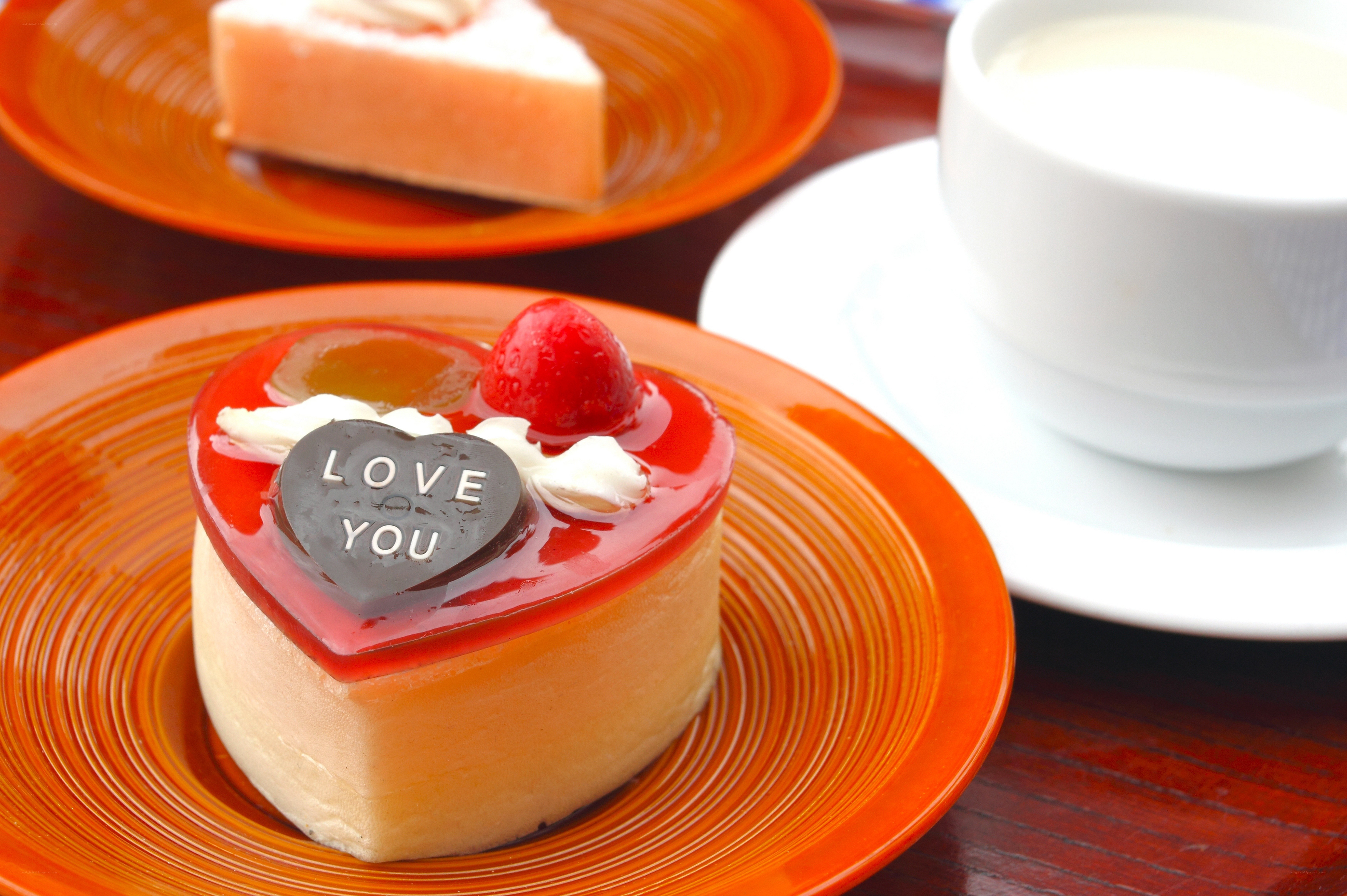 Heart-shaped dessert with strawberry