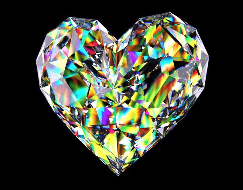 Heart-shaped Diamond — Rainbow