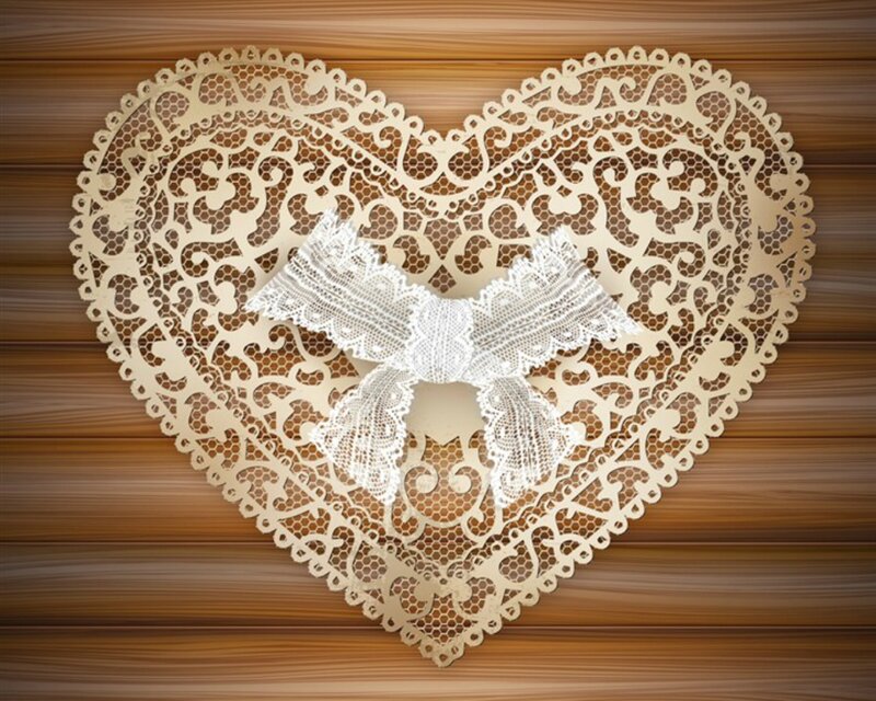 Heart-shaped Doily with Bow