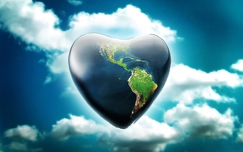 Heart-shaped Earth — Blue