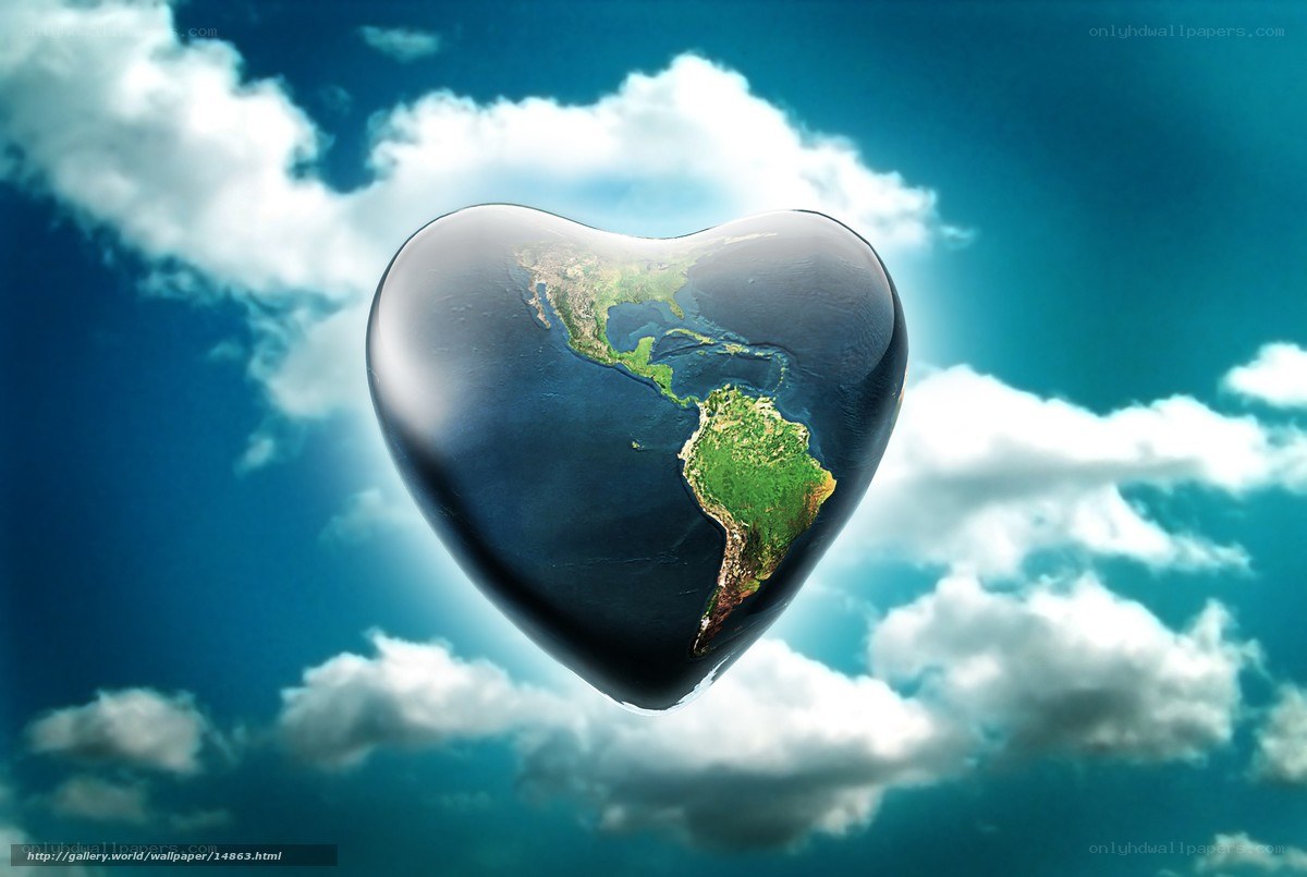 Heart-shaped Earth globe