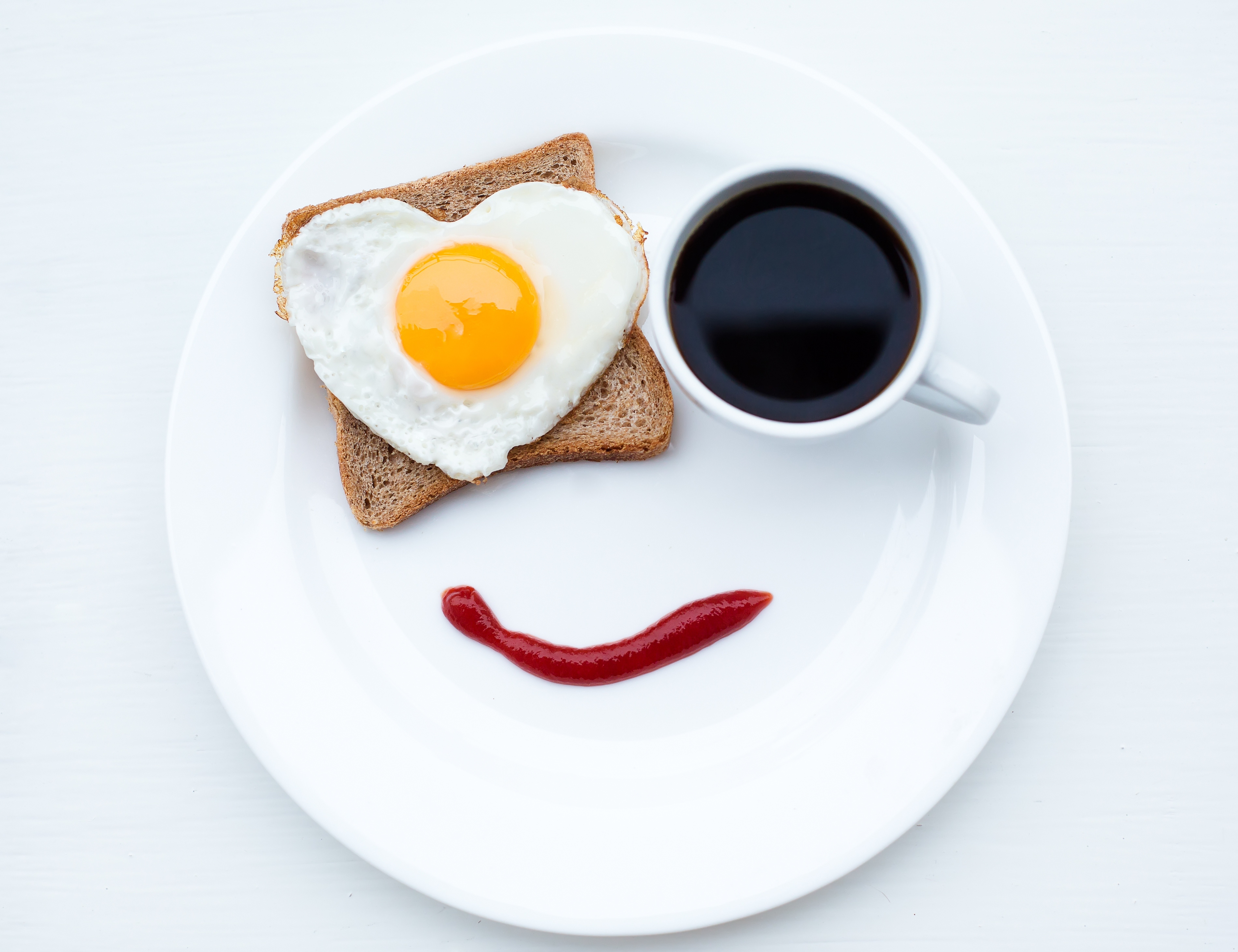 heart-shaped egg breakfast