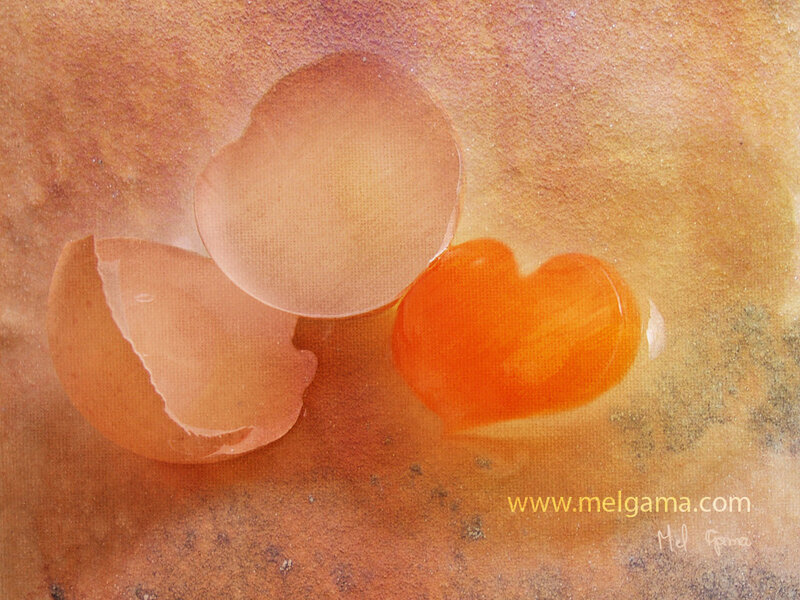 heart-shaped egg yolk