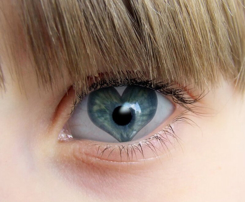 heart-shaped eye close-up