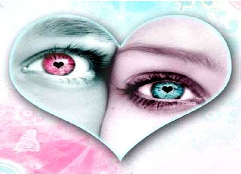 heart-shaped eyes with heart pupils