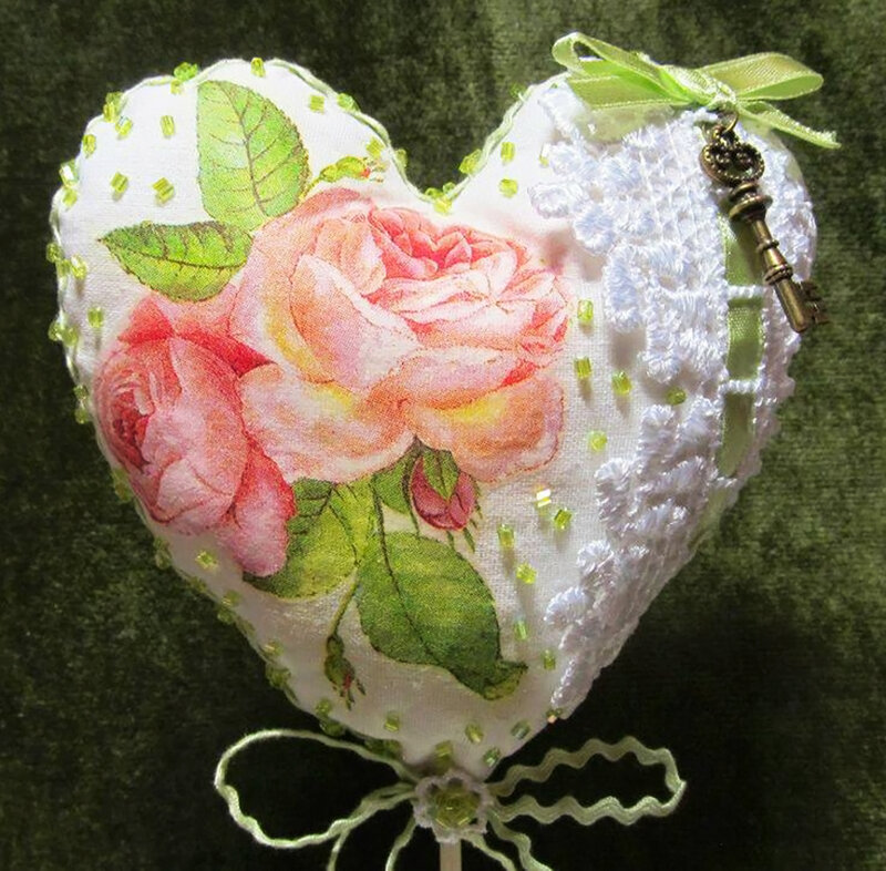 Heart-shaped Fabric Ornament — White