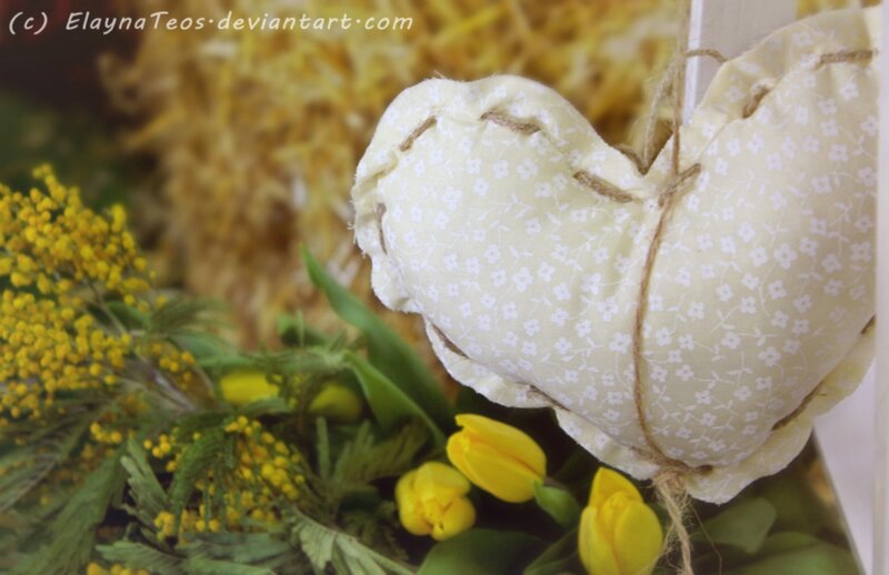 Heart-shaped Fabric Pouch — Yellow