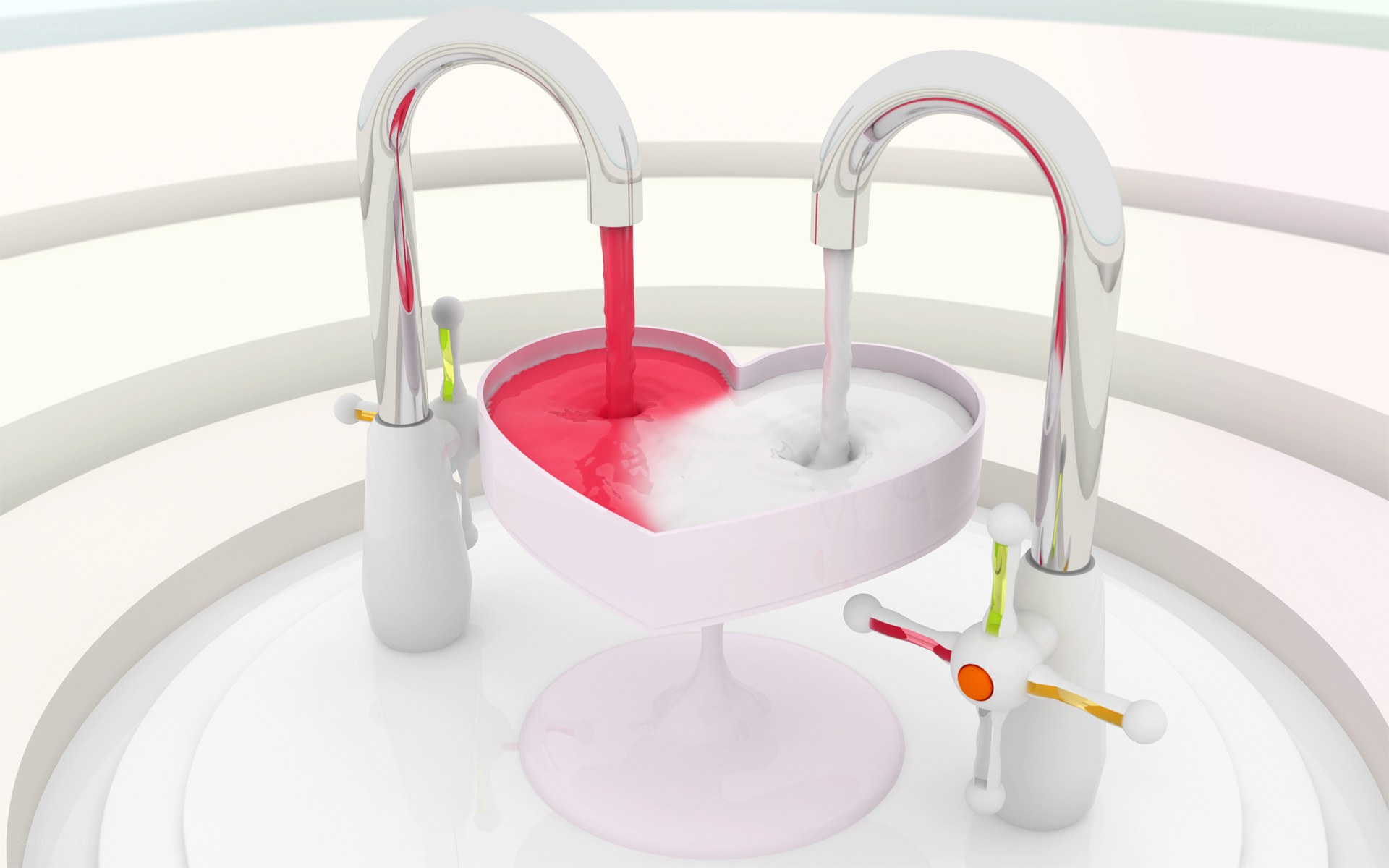 heart-shaped faucet design