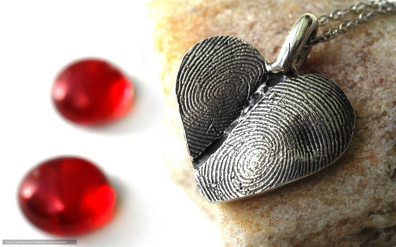 heart-shaped fingerprint pendant