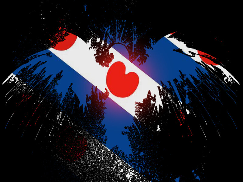 heart-shaped flag design