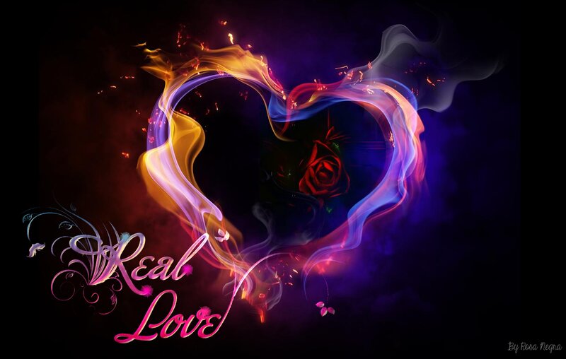 Heart-shaped Flame with Rose