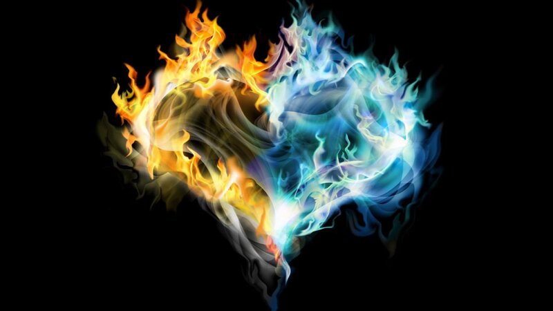 Heart-shaped Flames — Black