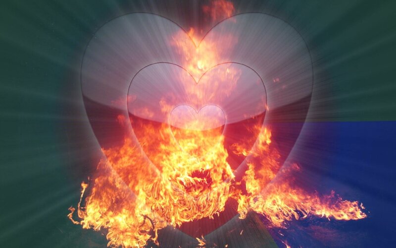 Heart-shaped Flames — Orange