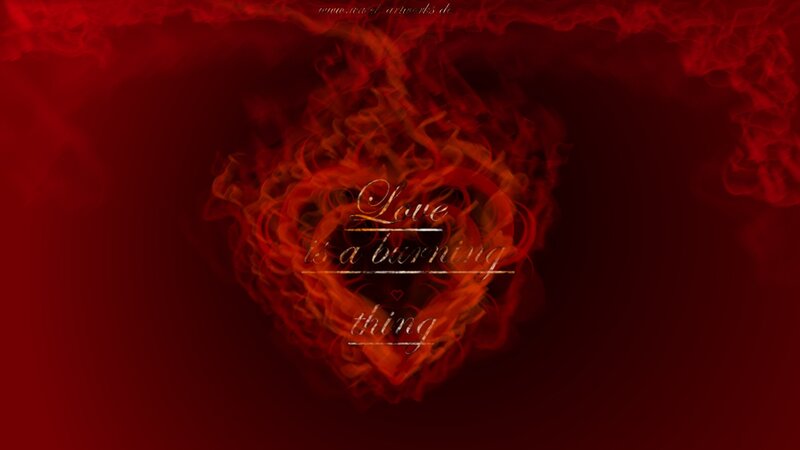 Heart-shaped Flames — Red