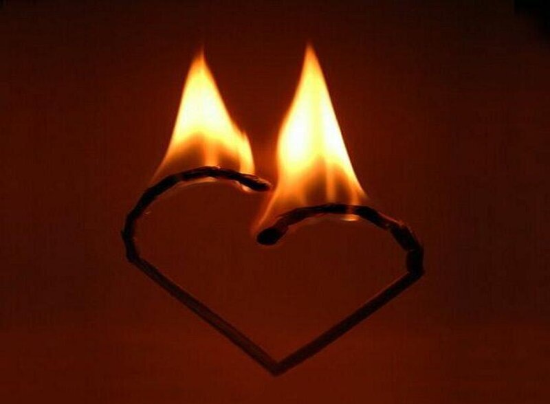 heart-shaped flames